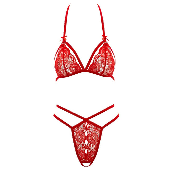 Cottelli Lace Set Red Size: Large