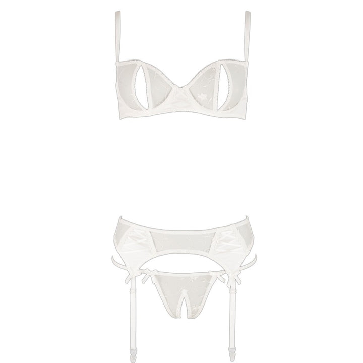 Cottelli Delicate Bra Set White Size: 34B/S