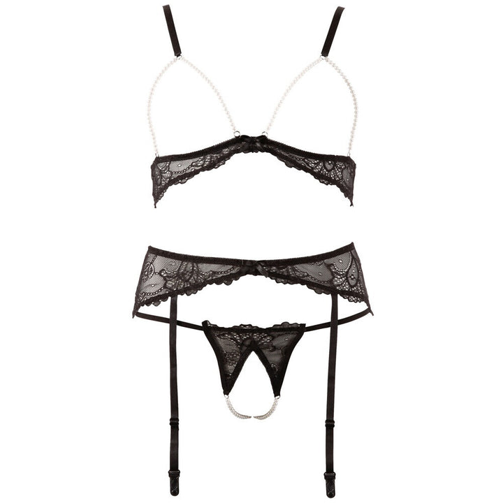 Abierta Fina Pearl Bra Suspender And String Size: Small