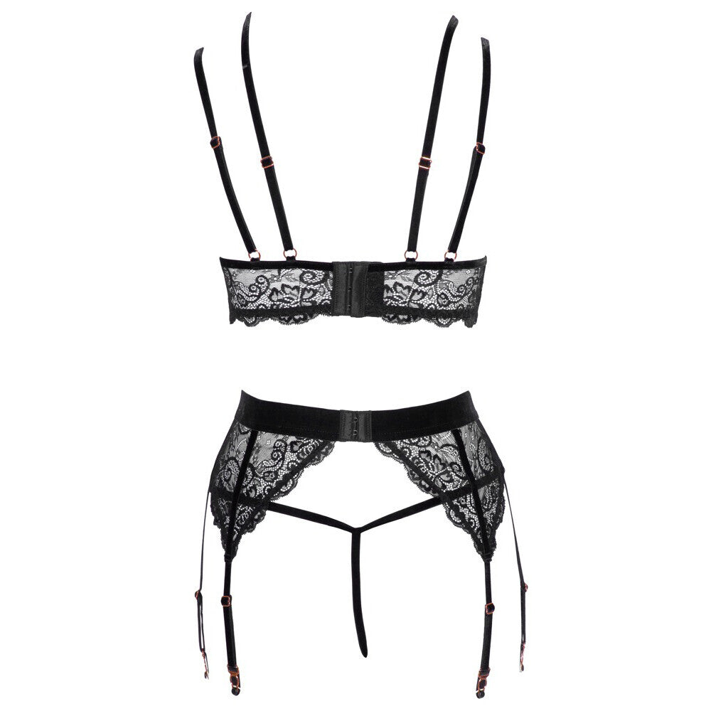 Abierta Fina Lacey Open Suspender Set Size: Large