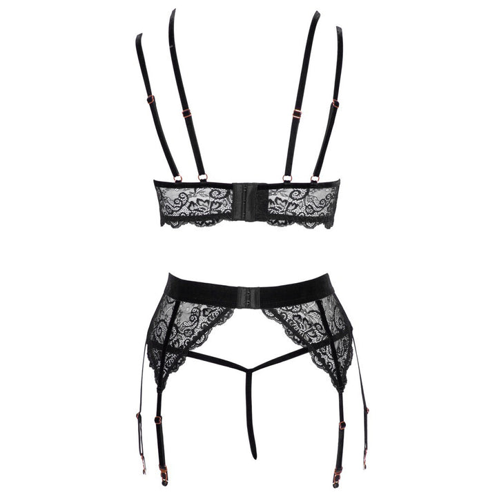 Abierta Fina Lacey Open Suspender Set Size: Large