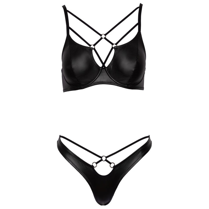 Cottelli Matte Black Bra Set Size: 85b/l