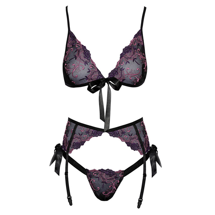 Kissable Embroidered Floral Bra Set Size: L/XL