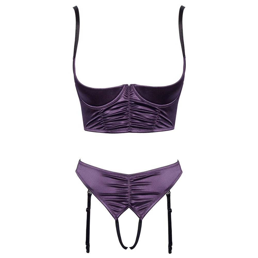 Cottelli Satin Quarter Cup Bra Set Size: 80c/m