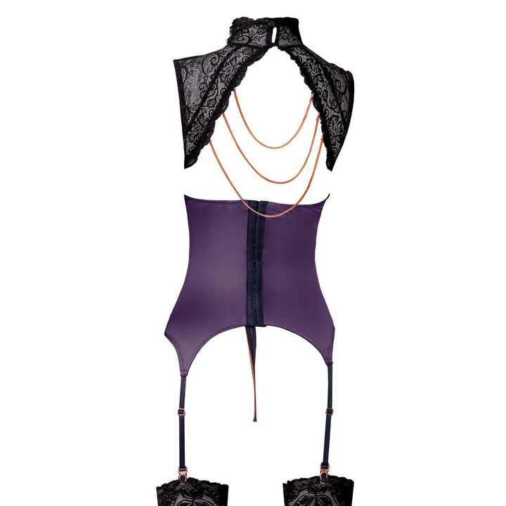 Abierta Fina Basque and Crotchless Set Chains Size: Small