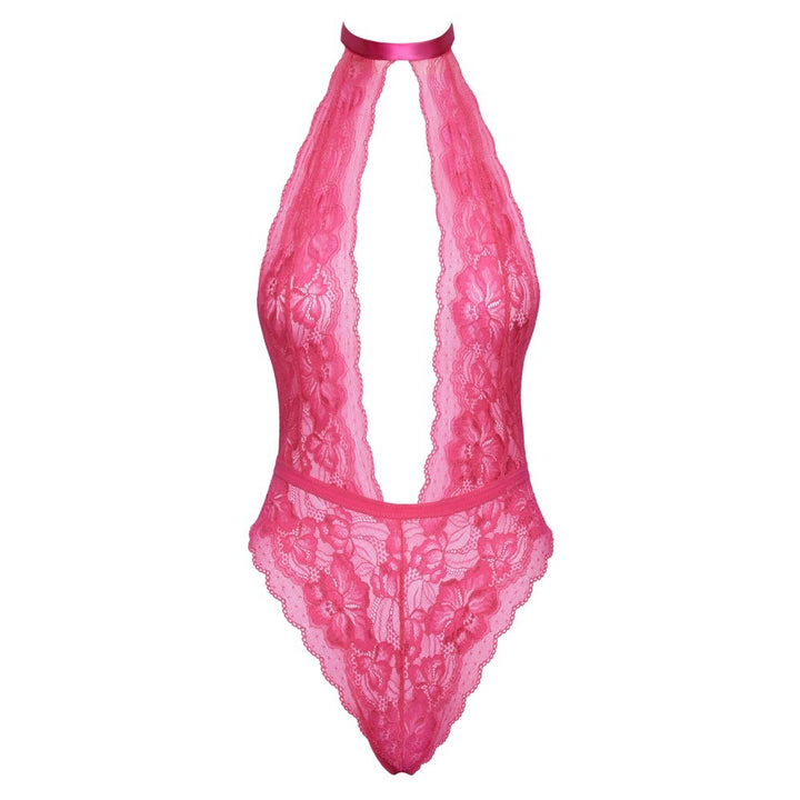 Kissable Halterneck Lace Body Pink Size: S/M