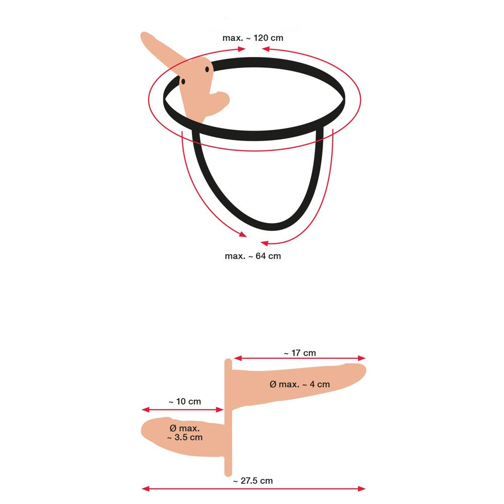 Vibrating Flesh Strap On Duo Vibrating Dongs