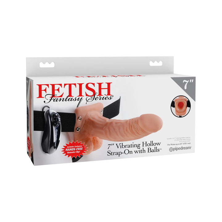 Fetish Fantasy Series 7 Inch Vibrating Hollow Strap On Flesh