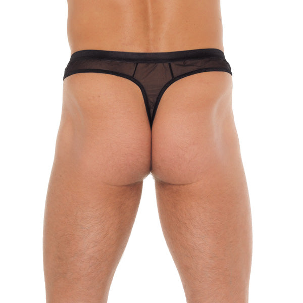 Mens Black Mesh G-String