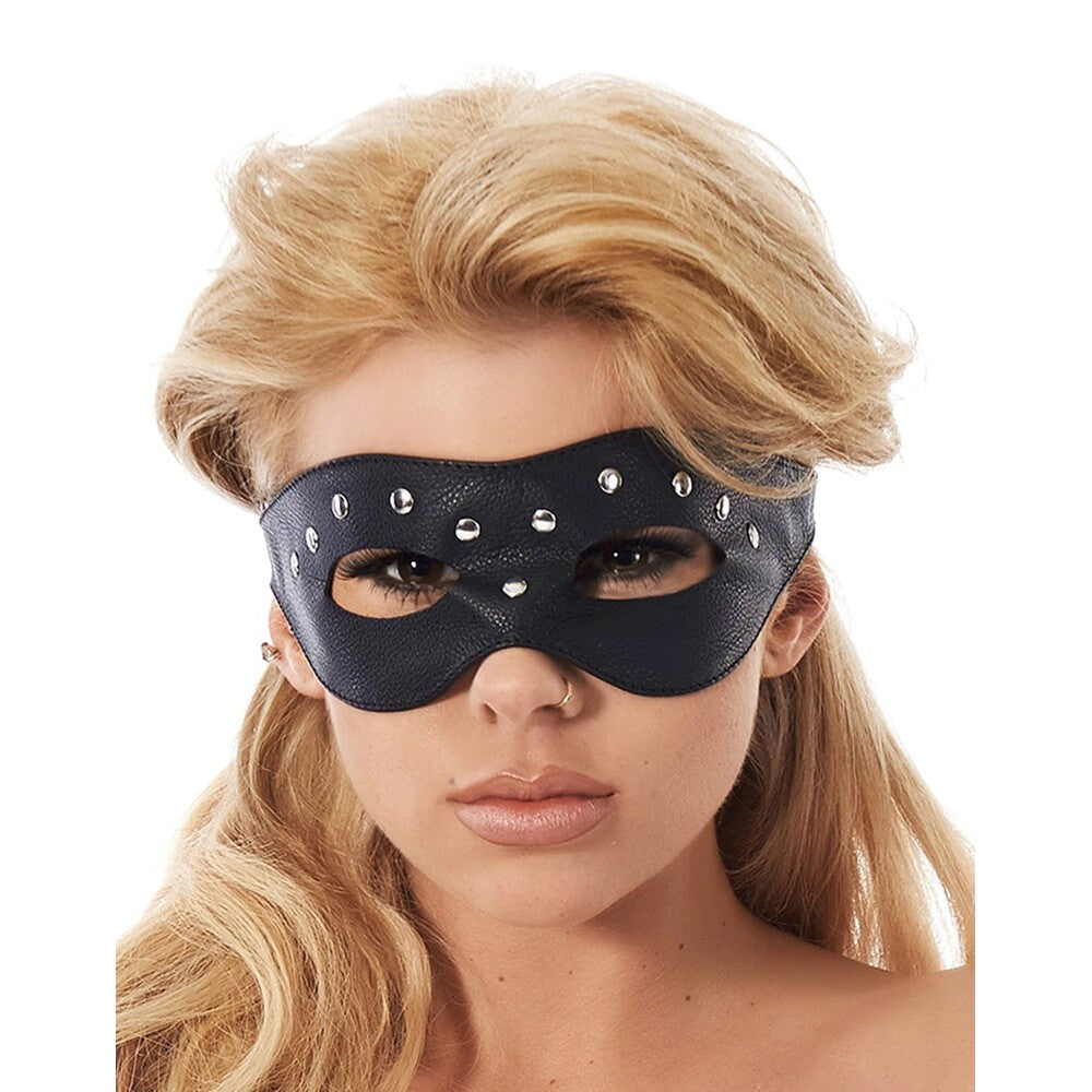 Leather Open Eye Mask With Rivets