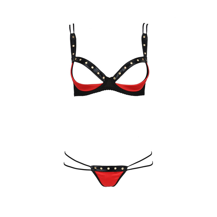 Passion Midori Red And Black Bra Set Size: XXL/XXXL