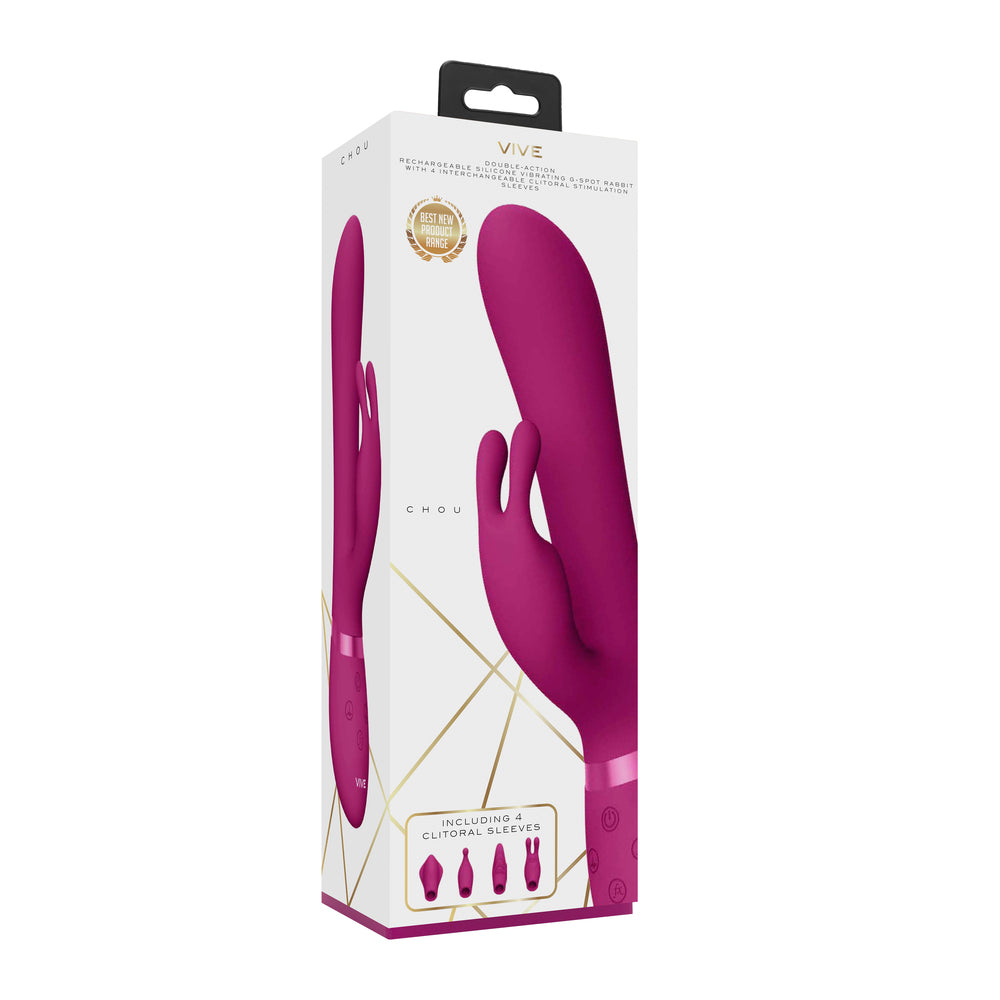 Vive Chou Double Action Interchangeable Rabbit Vibrator Pink