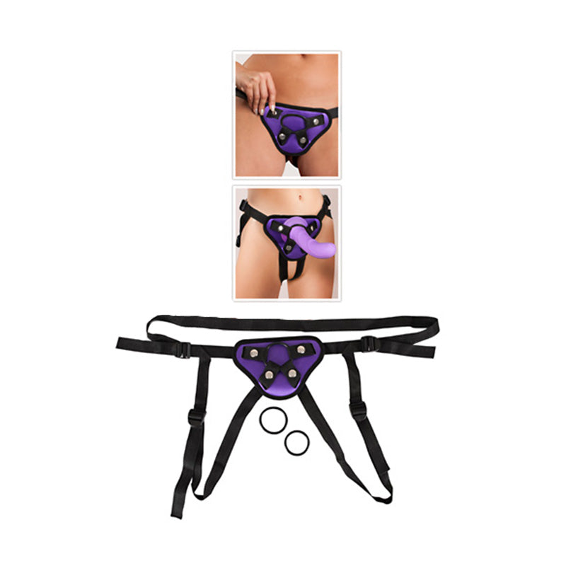 Purple And Black Universal Harness Strap On