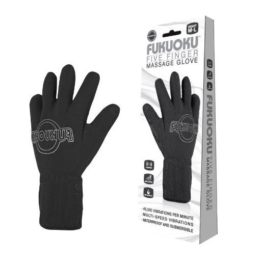 Fukuoku Vibrating Five Finger Massage Glove - Left Hand