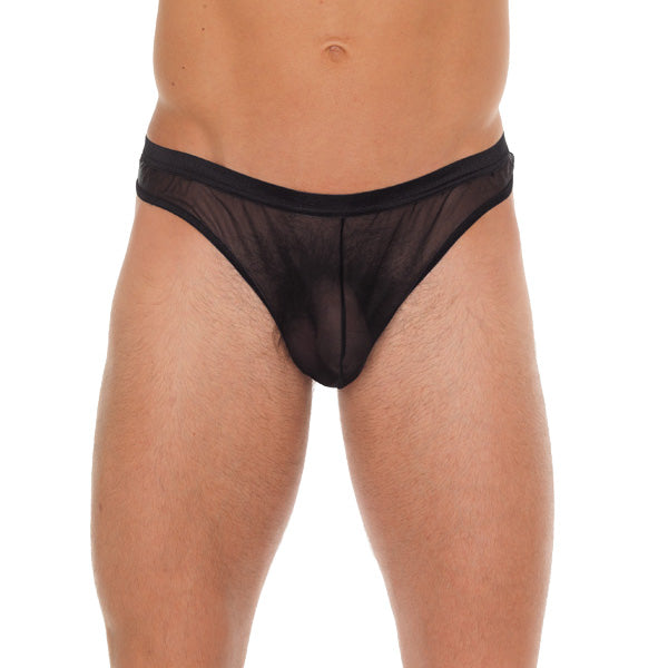 Mens Black Mesh G-String